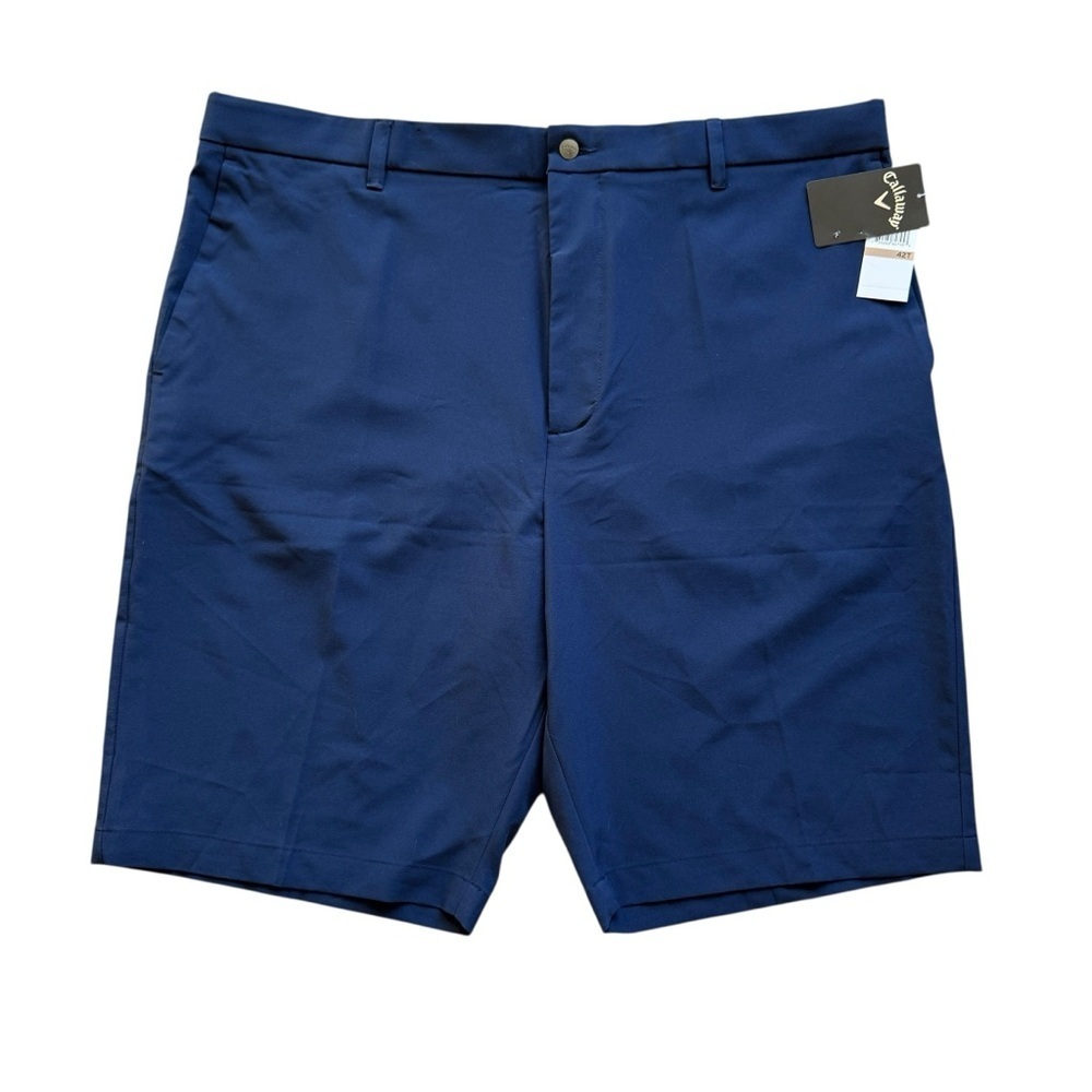Callaway Men's Chino Shorts 42T Navy Blue Stretch Waistband Golf Lightweight